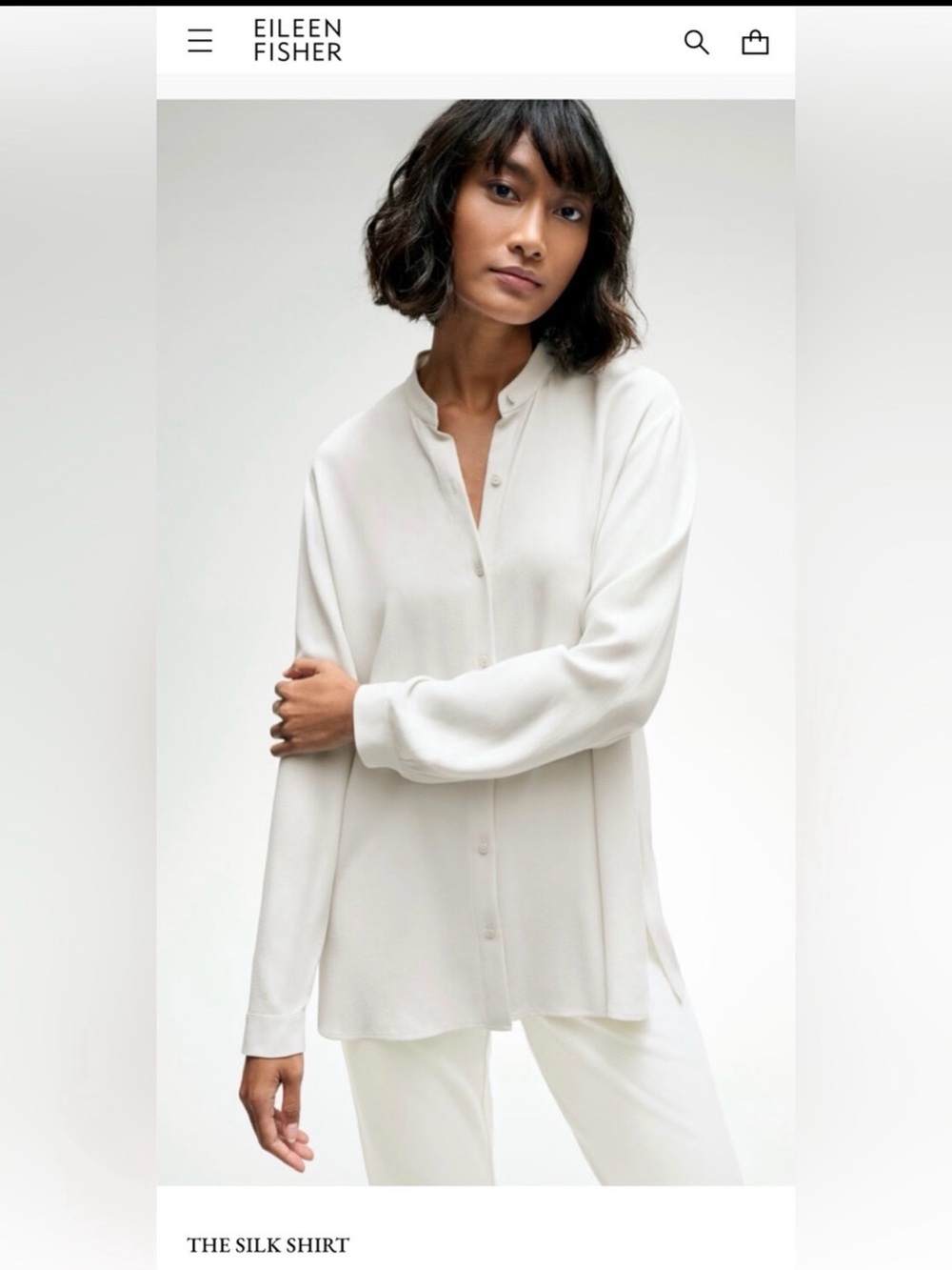 Eileen Fisher 100% Silk Blouse